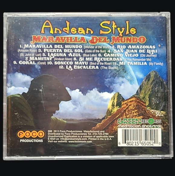MUSIC CD 2013 "ANDEAN STYLE" MARAVILLA DEL MUNDO MEDITACION ANCESTRAL - Picture 3 of 3